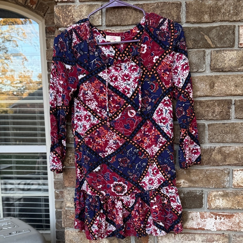 GB Girls Multicolor Floral Tunic Style Dress size Medium
